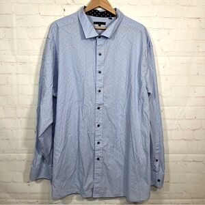 Twenty Eight Degrees Shirt Mens Size 3XLT Blue Floral Button Up Cotton